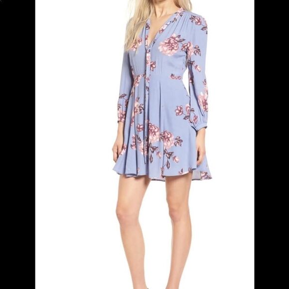 Astr The Label Periwinkle/Pink Floral Kate Dress - Picture 3 of 15